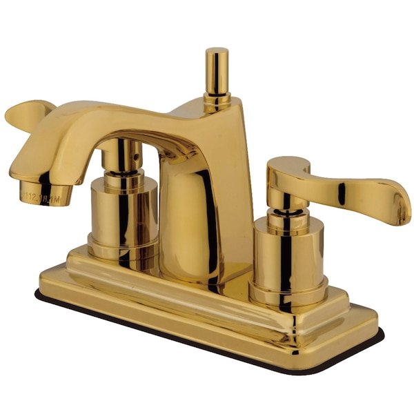 KS8642DFL 4" Centerset Bathroom Faucet, Polished Brass
